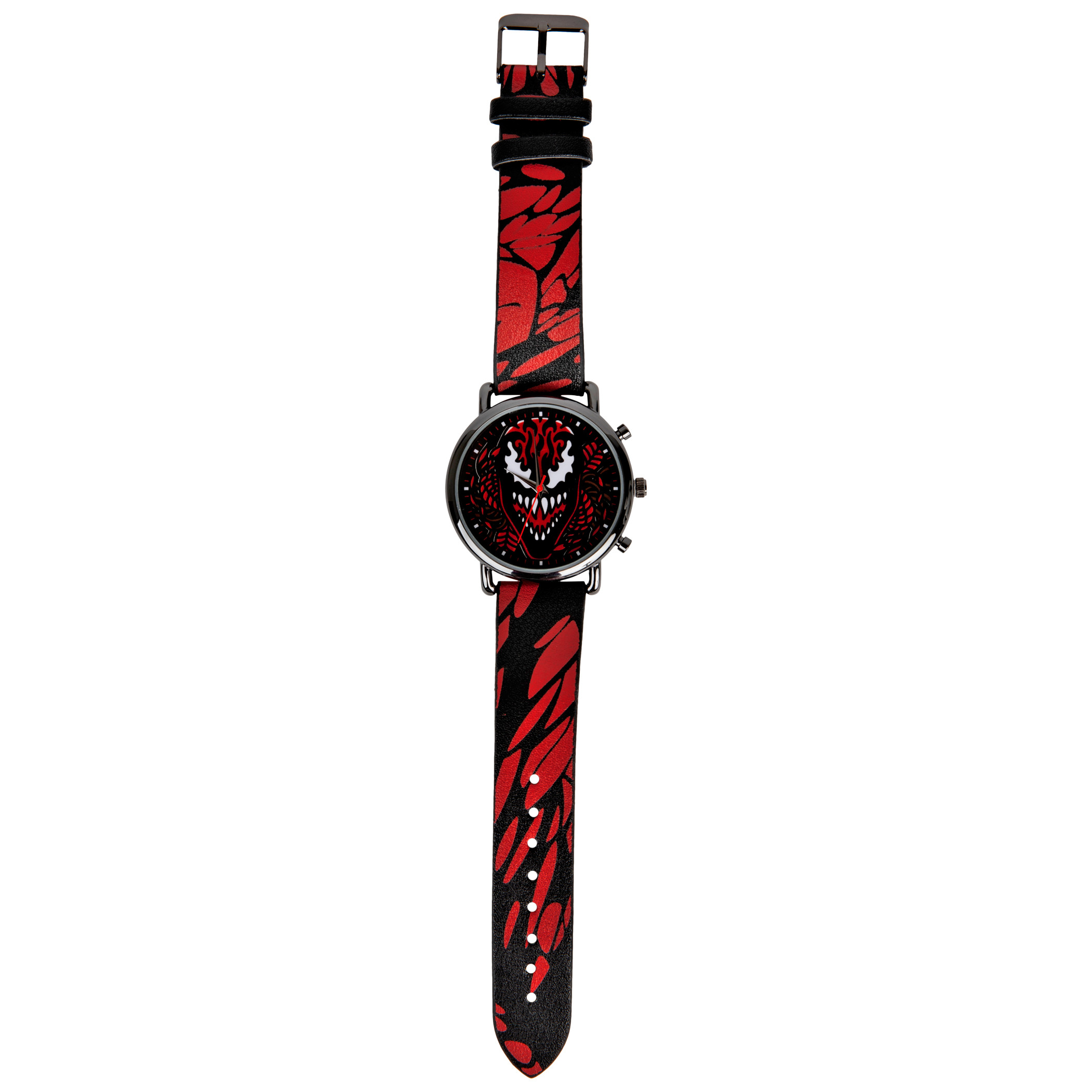Carnage Face and Symbiote Watch with Faux Leather Strap